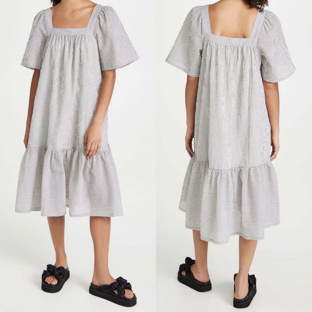 NWT Stella Nova Bera Grey Checks Midi Dress